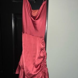 Elegant Pink Satin Dress